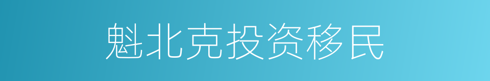 魁北克投资移民的同义词