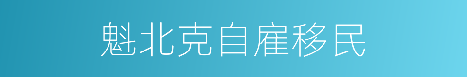 魁北克自雇移民的同义词