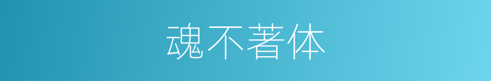 魂不著体的意思