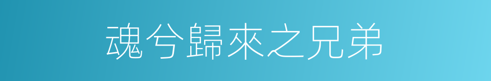 魂兮歸來之兄弟的同義詞