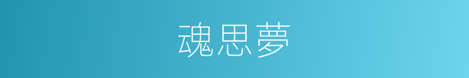 魂思夢的同義詞