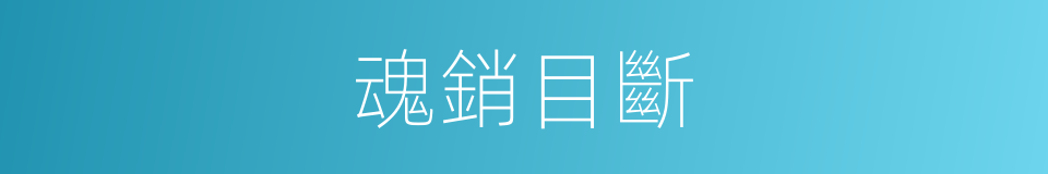 魂銷目斷的意思
