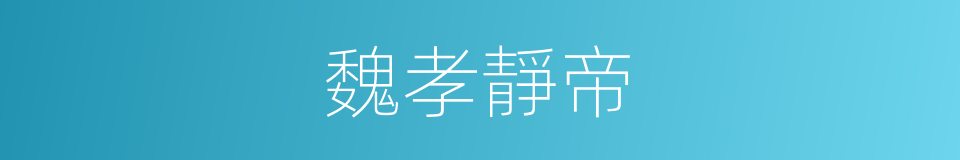 魏孝靜帝的同義詞