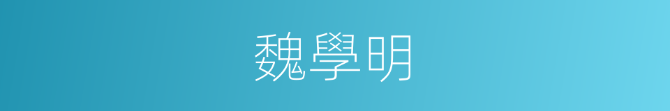 魏學明的同義詞