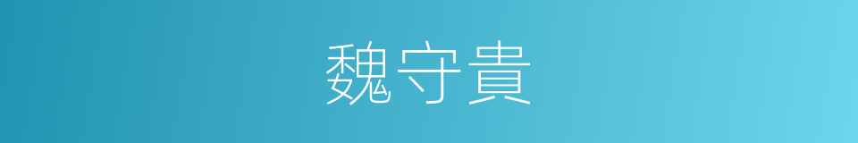 魏守貴的同義詞