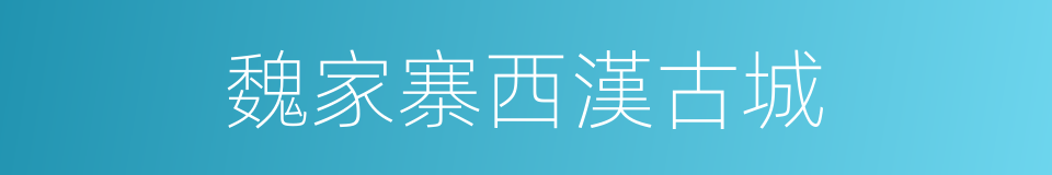 魏家寨西漢古城的同義詞