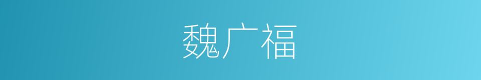 魏广福的同义词