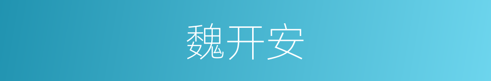 魏开安的同义词