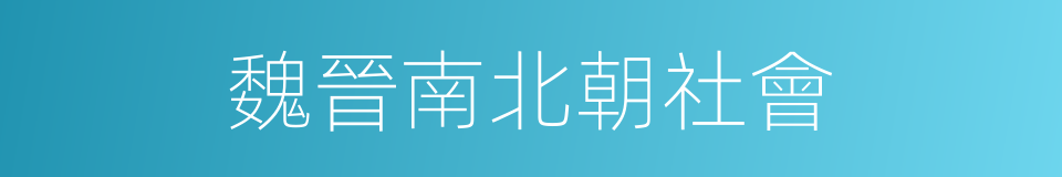 魏晉南北朝社會的同義詞
