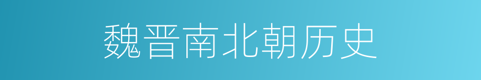魏晋南北朝历史的同义词