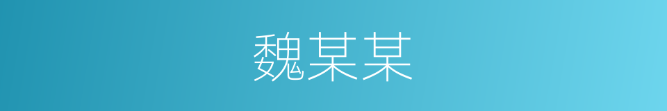 魏某某的同义词