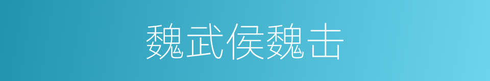 魏武侯魏击的同义词