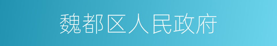 魏都区人民政府的同义词