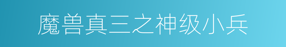 魔兽真三之神级小兵的同义词