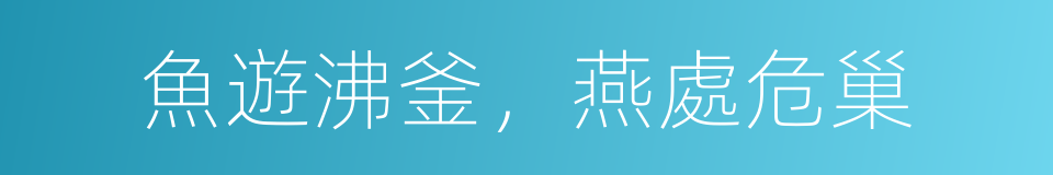 魚遊沸釜，燕處危巢的意思