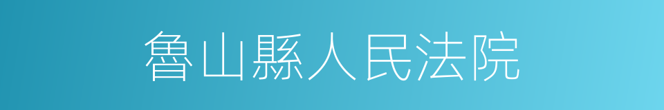 魯山縣人民法院的同義詞