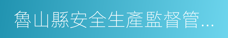 魯山縣安全生產監督管理局的同義詞