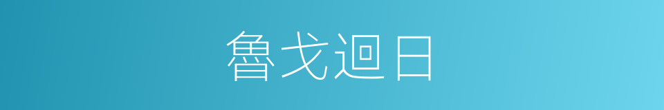 魯戈迴日的意思