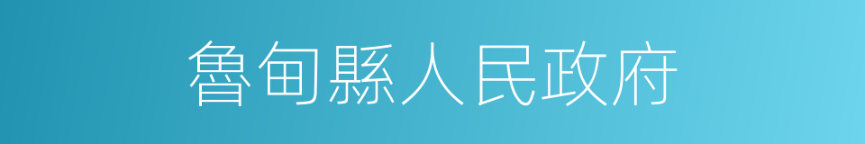 魯甸縣人民政府的意思