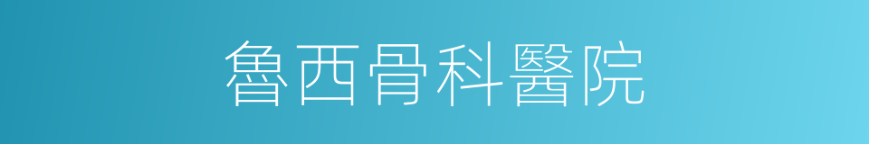 魯西骨科醫院的同義詞