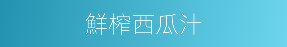 鮮榨西瓜汁的同義詞