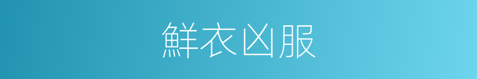 鮮衣凶服的意思