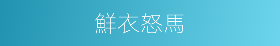鮮衣怒馬的意思