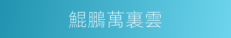 鯤鵬萬裏雲的同義詞