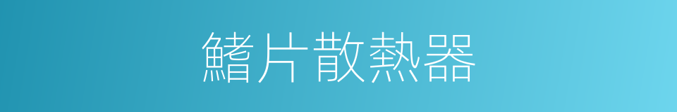 鰭片散熱器的同義詞