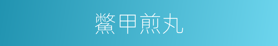 鱉甲煎丸的同義詞