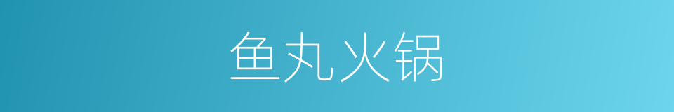 鱼丸火锅的同义词