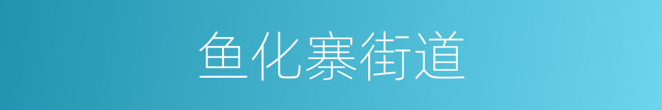 鱼化寨街道的同义词