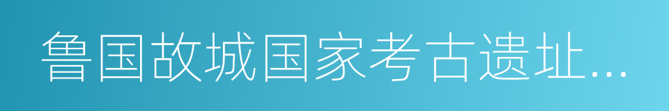 鲁国故城国家考古遗址公园的同义词