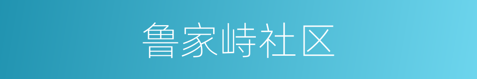 鲁家峙社区的同义词