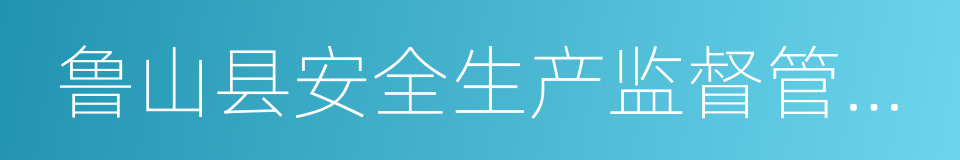 鲁山县安全生产监督管理局的同义词