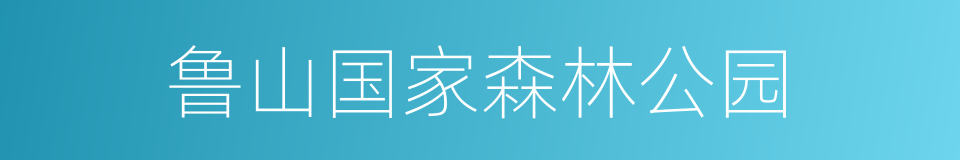 鲁山国家森林公园的同义词