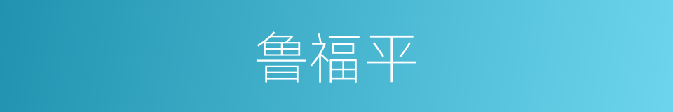 鲁福平的同义词