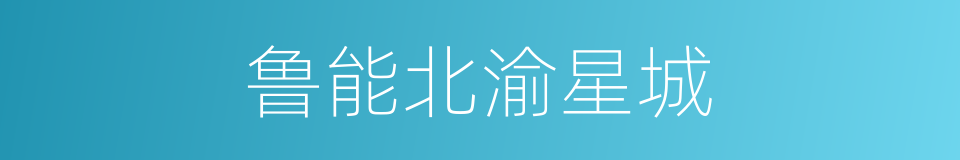 鲁能北渝星城的同义词