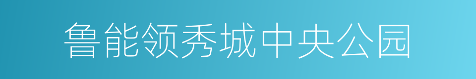 鲁能领秀城中央公园的同义词