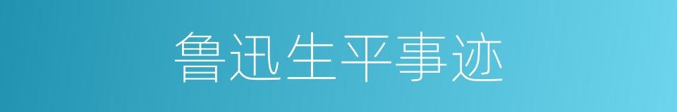 鲁迅生平事迹的同义词