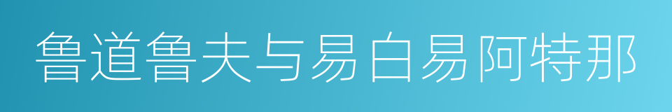 鲁道鲁夫与易白易阿特那的同义词