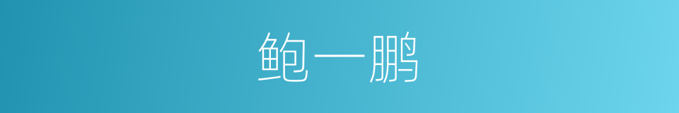 鲍一鹏的同义词
