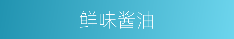 鲜味酱油的同义词