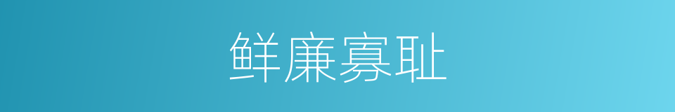 鲜廉寡耻的意思