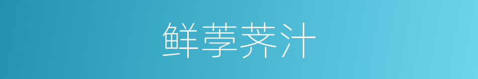 鲜荸荠汁的同义词