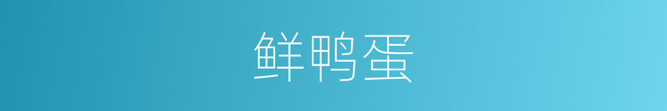 鲜鸭蛋的同义词