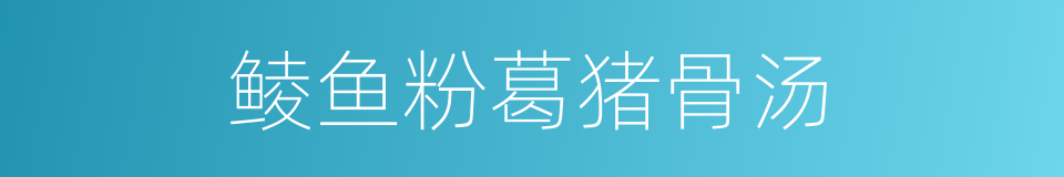 鲮鱼粉葛猪骨汤的同义词