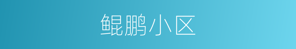 鲲鹏小区的同义词