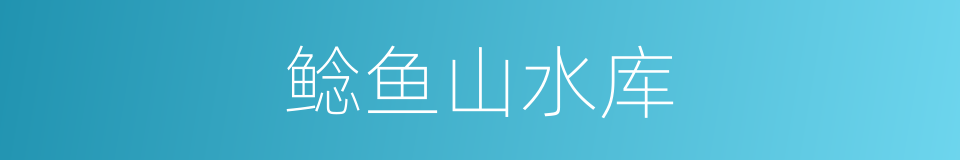 鲶鱼山水库的同义词