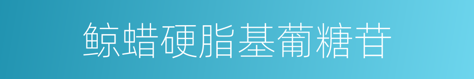 鲸蜡硬脂基葡糖苷的同义词